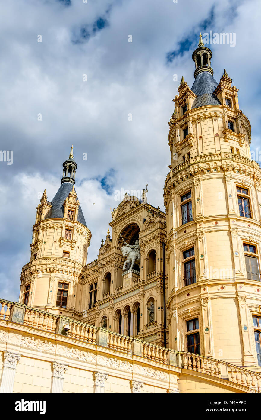 Palazzo di Schwerin nella romantica dello storicismo architettura stile Foto Stock