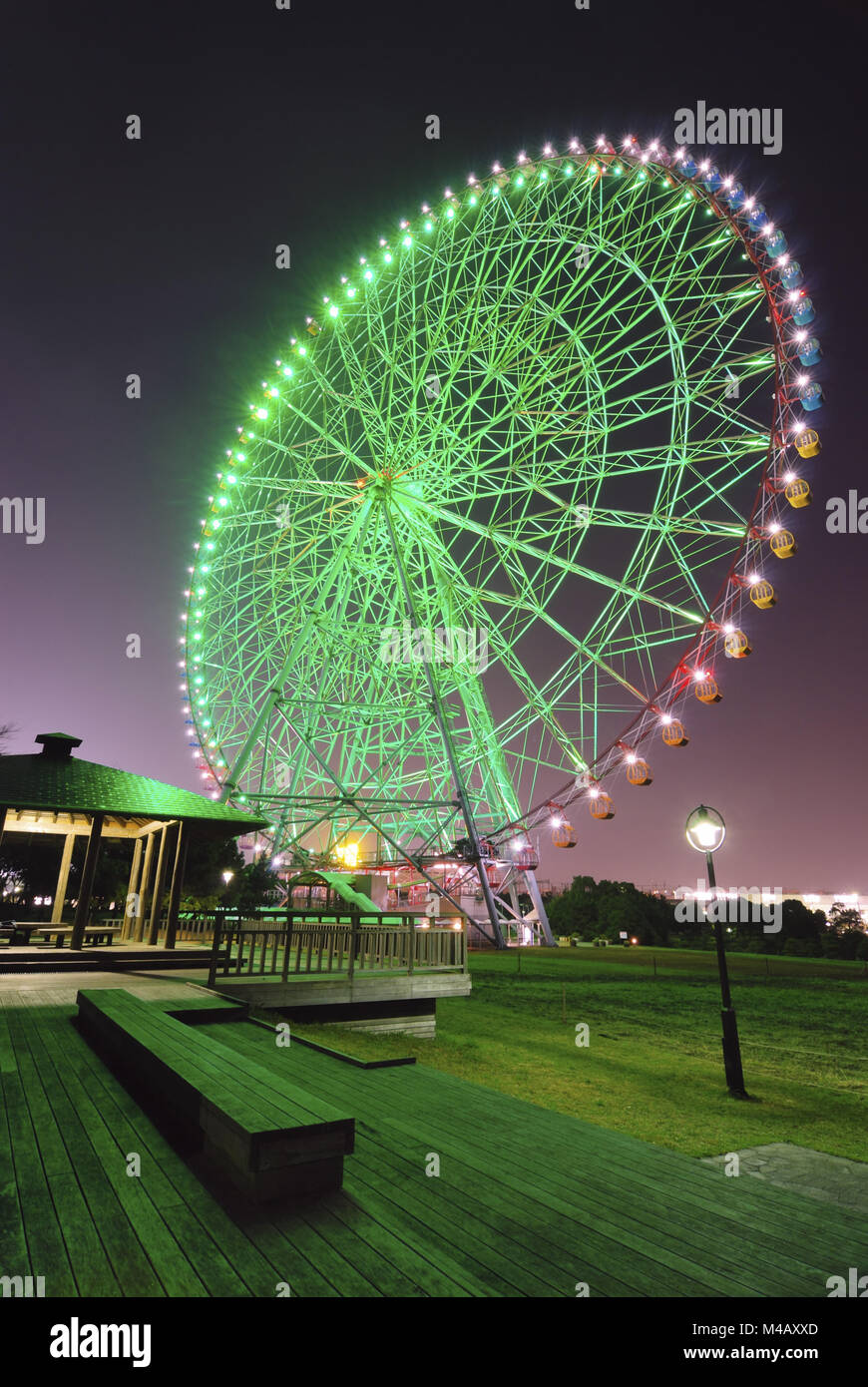 Notte ruota panoramica Ferris Foto Stock
