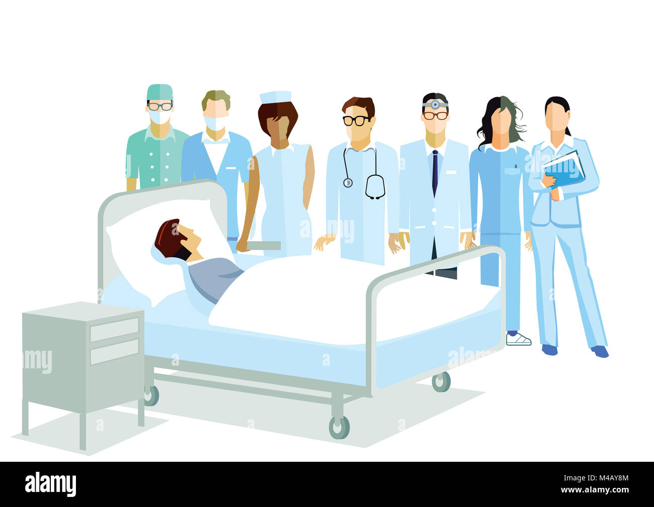 In clinica con i medici e il personale medico Foto Stock