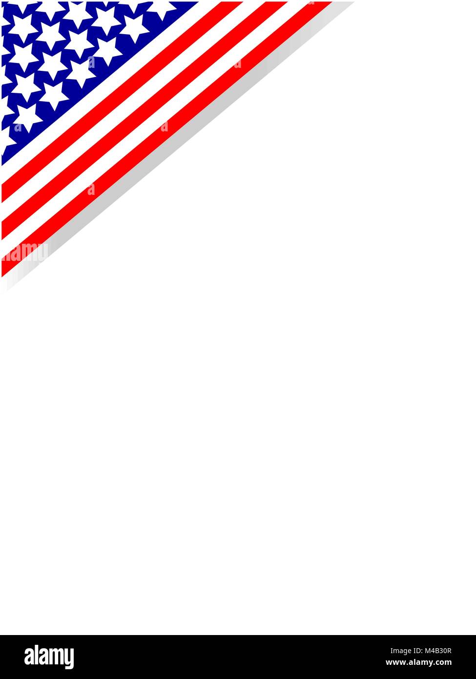 Bandiera americana angolo del telaio con lo spazio vuoto per il tuo testo. Illustrazione Vettoriale