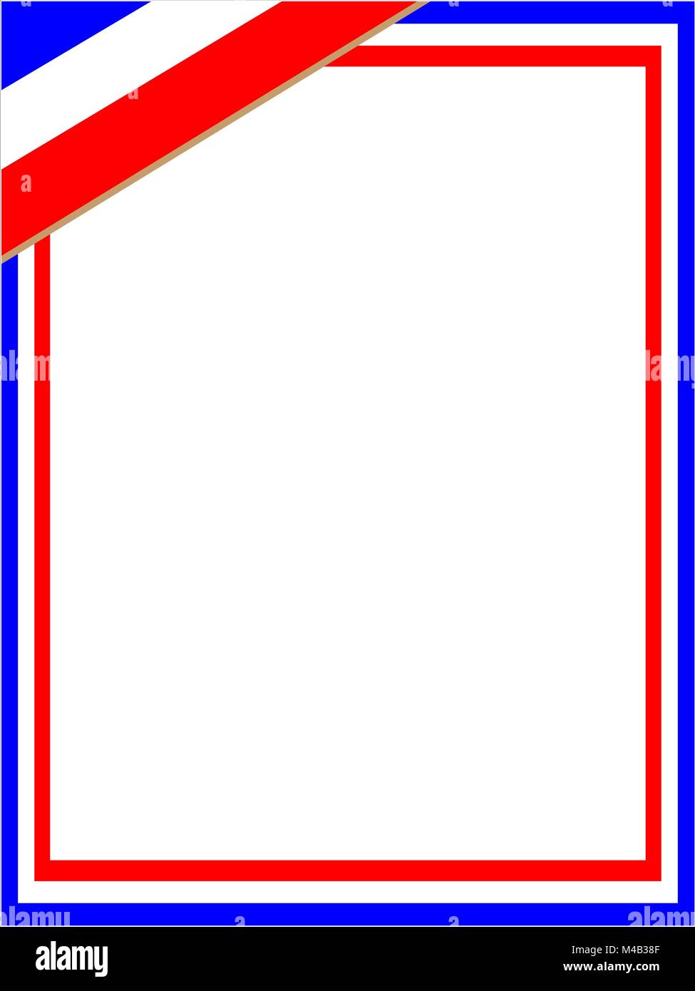Bandiera francese telaio con spazio vuoto per il testo e le immagini. Illustrazione Vettoriale