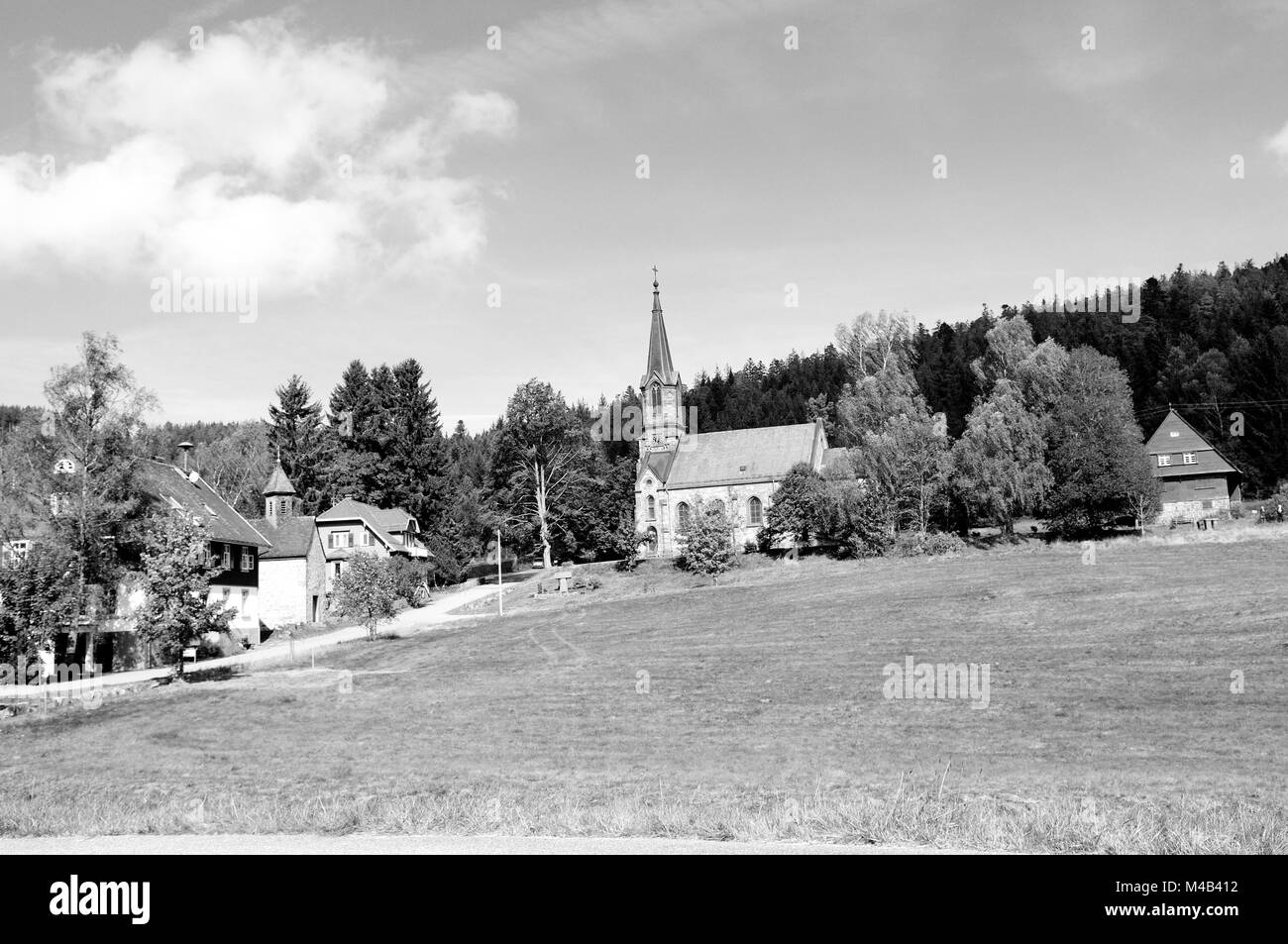 In Herrenwies Schwarzwald Germania nero-bianco Foto Stock