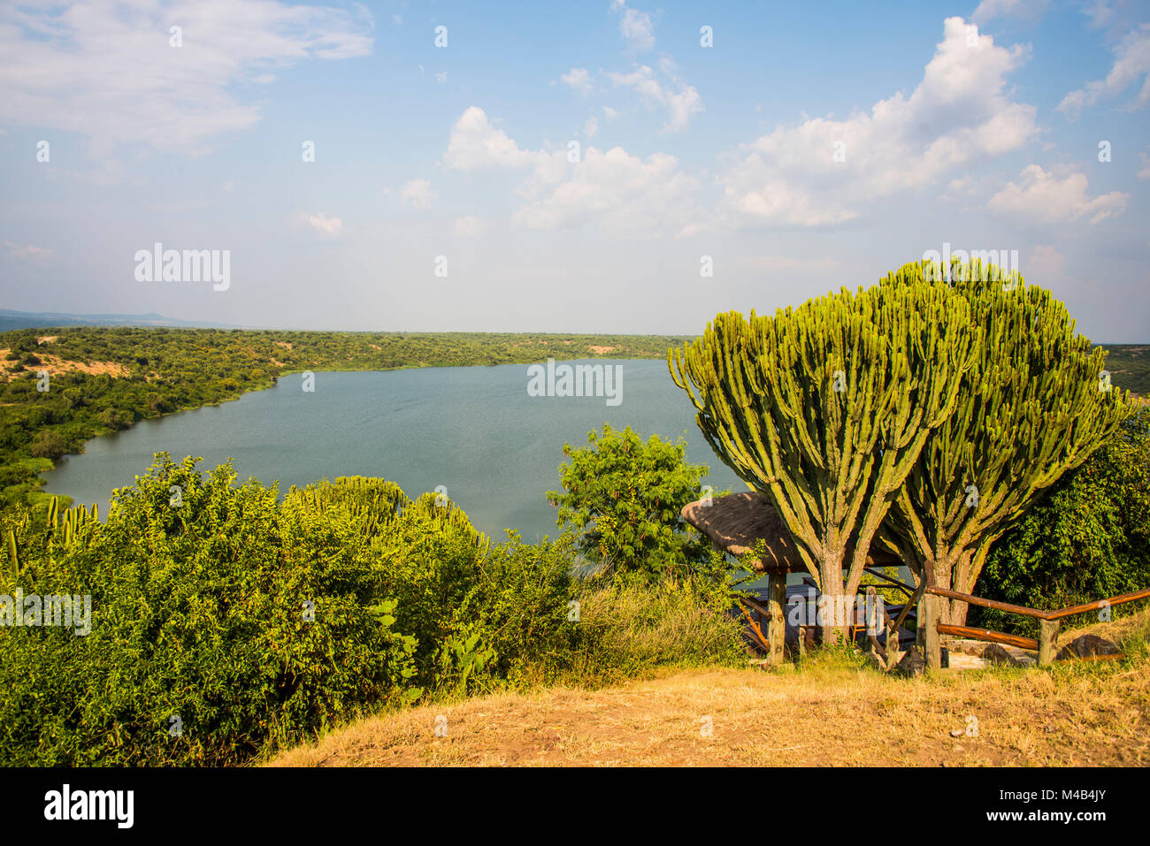 Canale Kazinga che collega il lago George e Lago Edward,Queen Elizabeth National Park,Uganda Foto Stock
