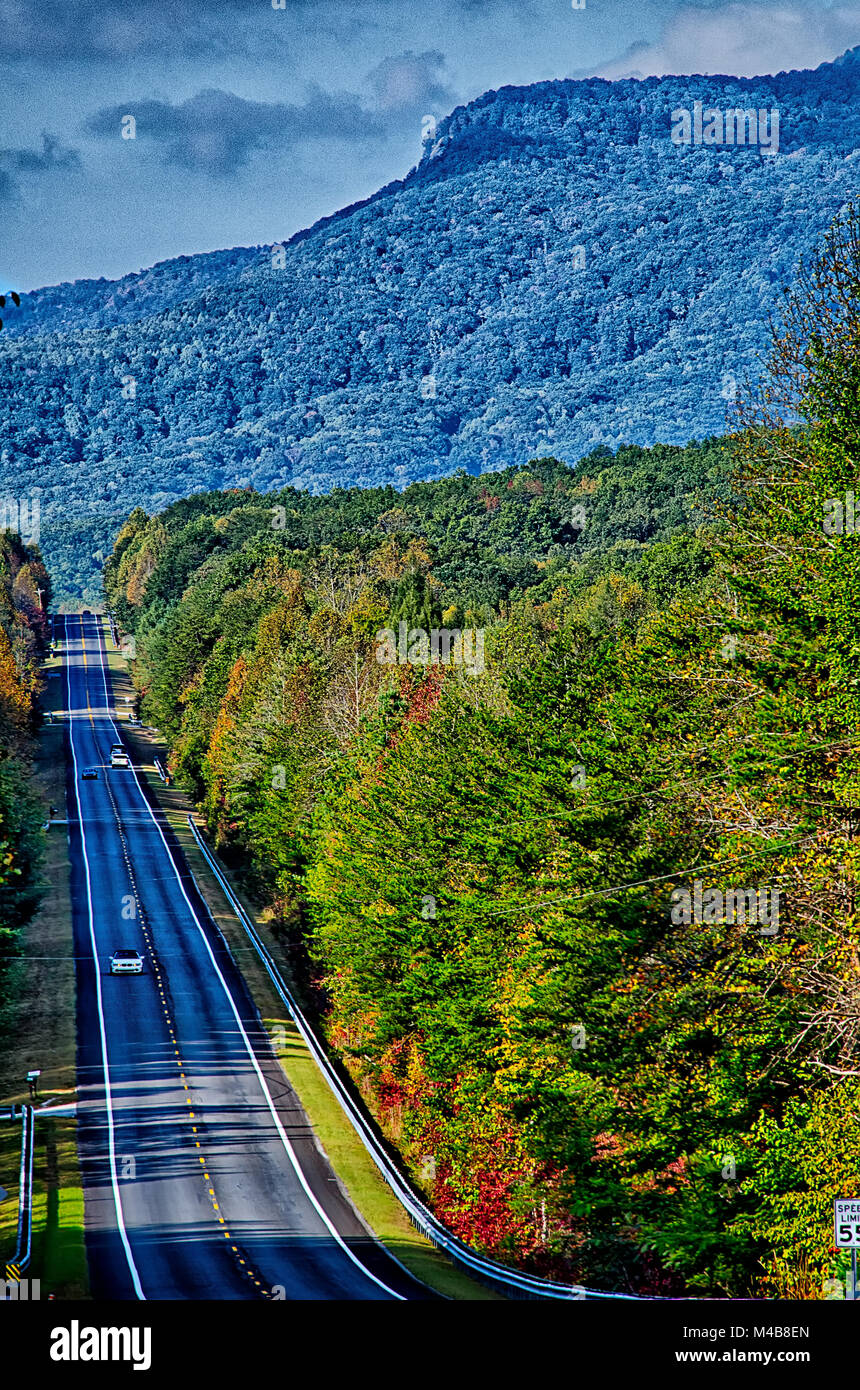 Paesaggi vicino al lago jocassee e table rock mountain Carolina del Sud Foto Stock