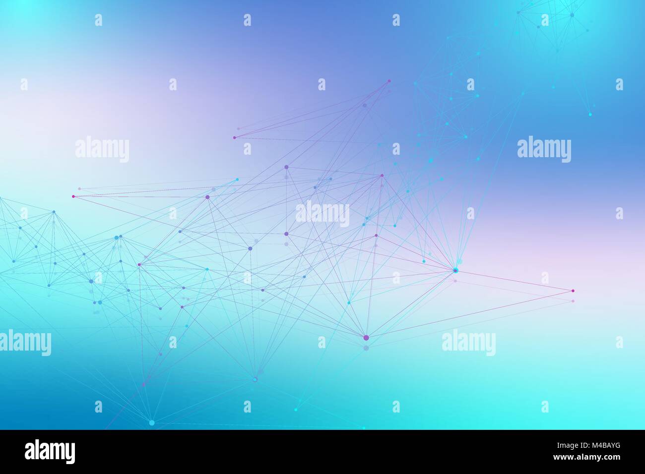 Grafica di sfondo astratto di comunicazione. Grande per la visualizzazione di dati. Sfondo in prospettiva collegato con linee e punti. Il social networking. L'illusione di profondità. Illustrazione Vettoriale. Illustrazione Vettoriale