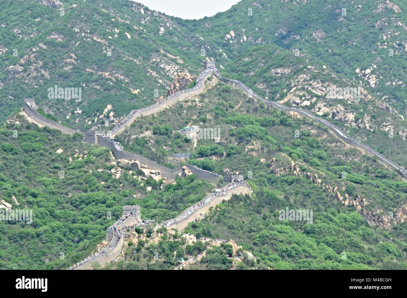 Sensazione di grandezza alla Grande Muraglia in Cina Foto Stock