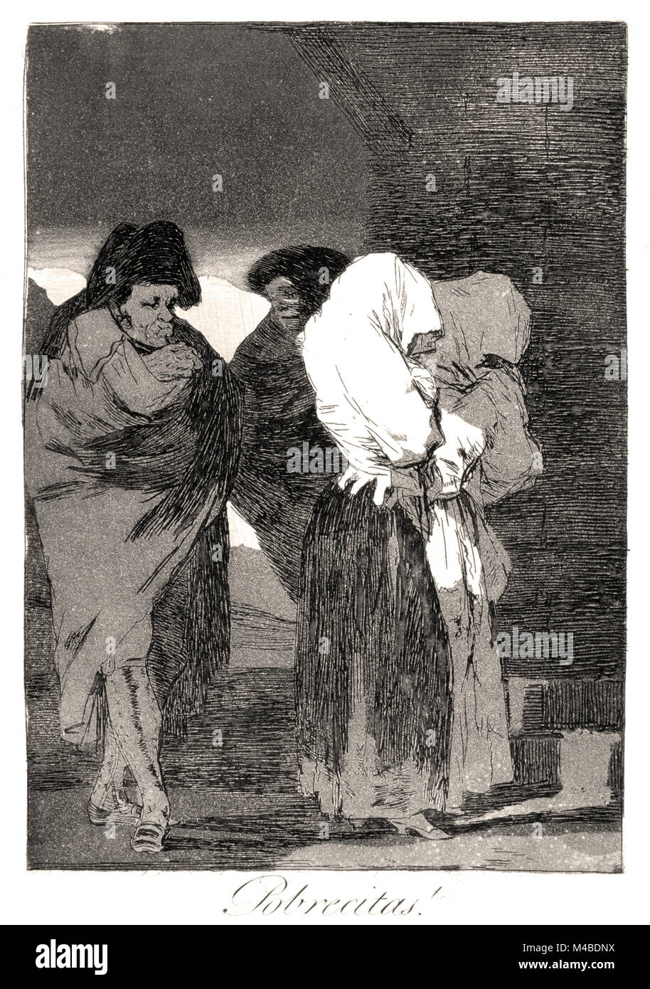 Francisco de Goya - povero piccolo ragazze!", 1799. La piastra 22 di 'Los caprichos' Foto Stock