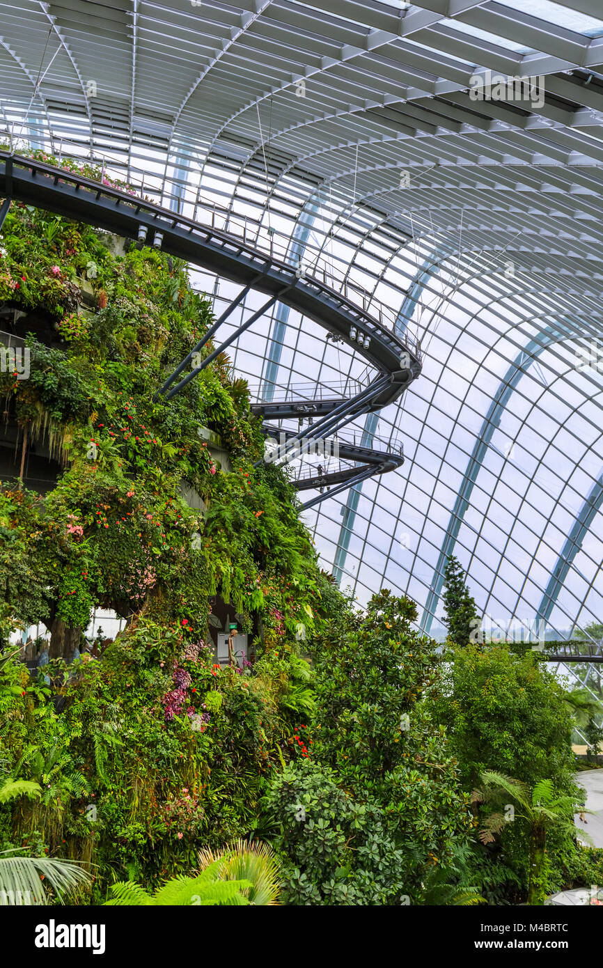 Cloud Forest cupola a giardini dalla Baia di Singapore Foto Stock