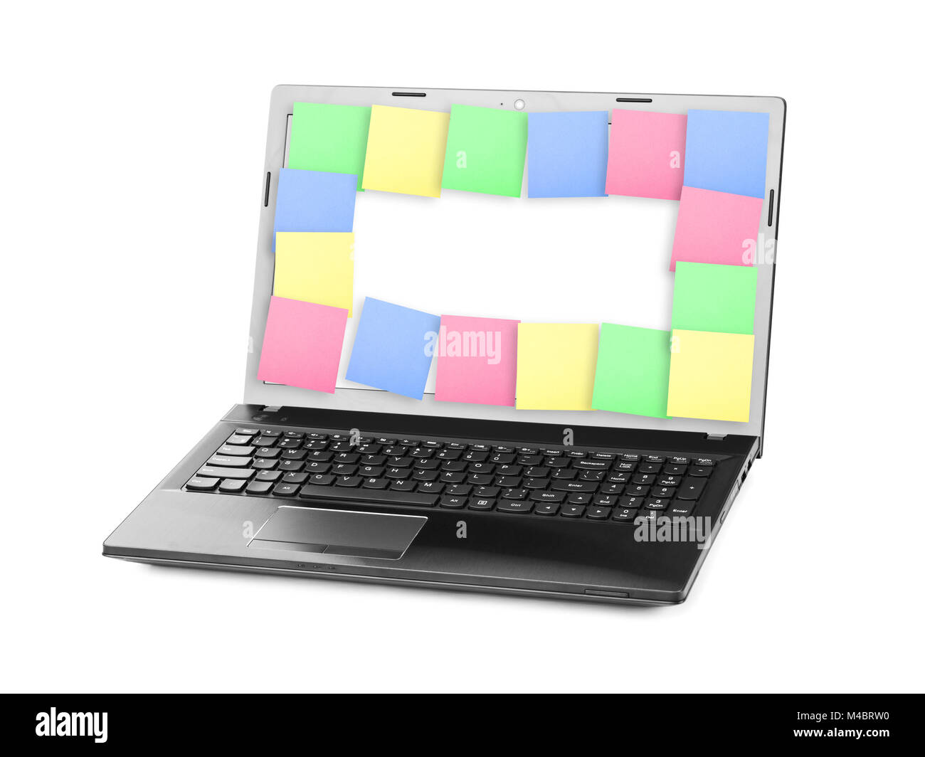 Nota adesiva Documenti sul computer Notebook schermo Foto Stock