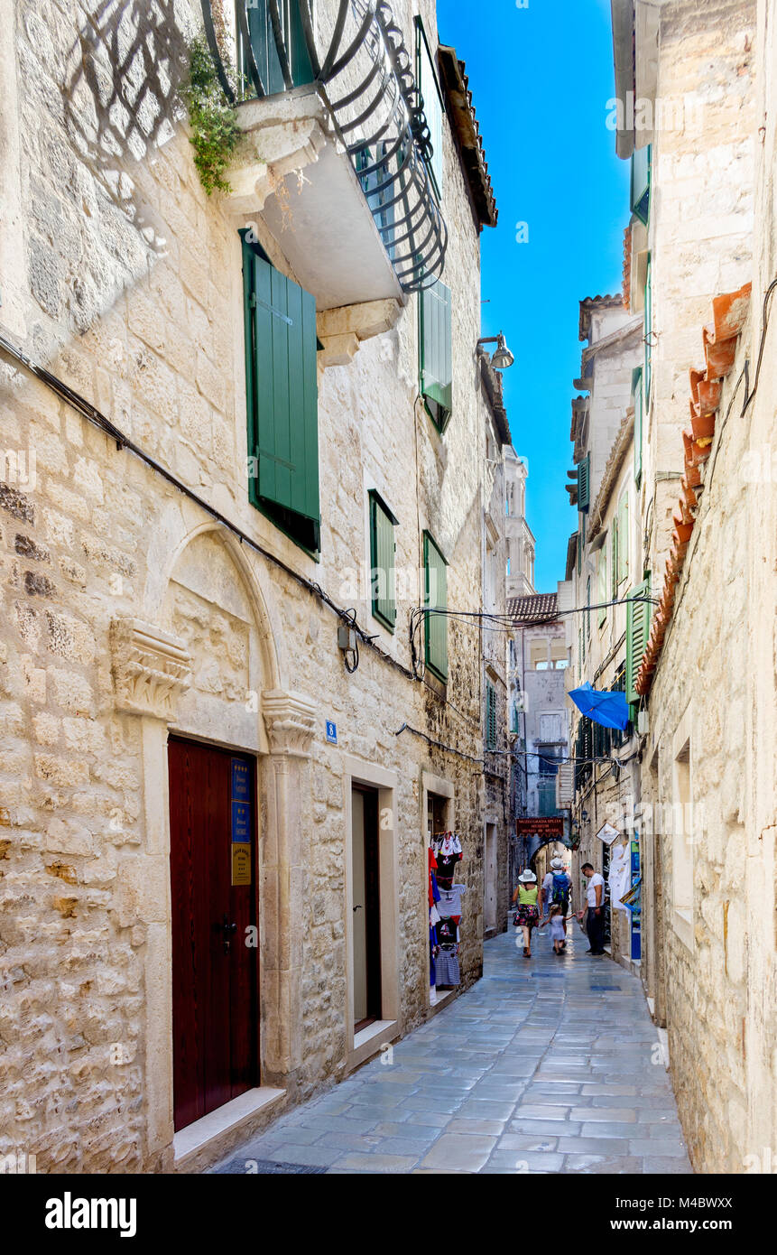 Vicolo in Palazzo di Diocleziano, Split, Dalmazia, Croazia, Europa Foto Stock