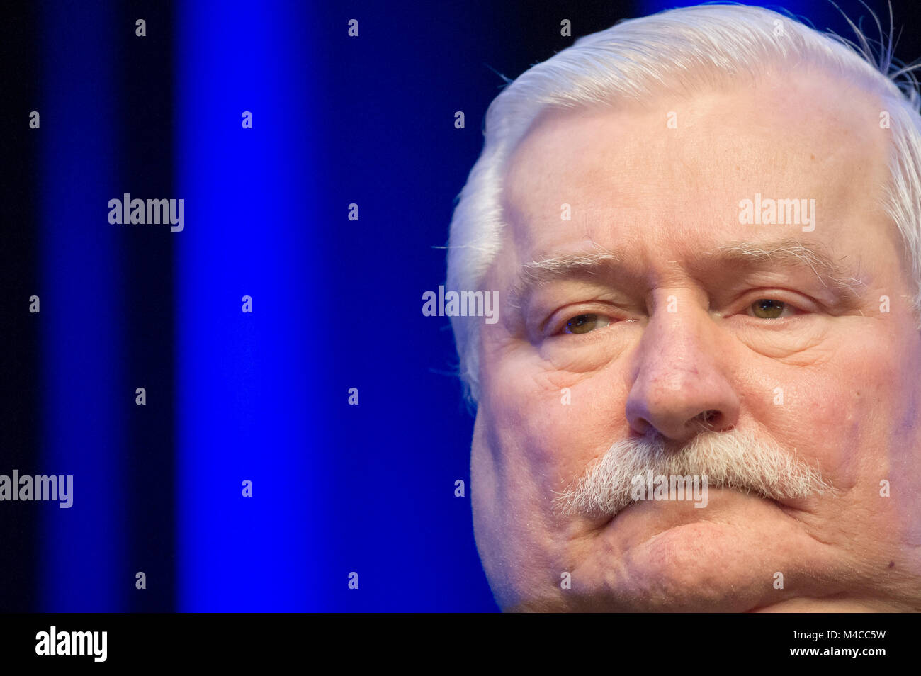 Gdansk, Polonia. 15 Feb, 2018. Lech Walesa durante il Free Media Europei 2018 conferenza di solidarietà europea centro ECS a Danzica, Polonia. Il 15 febbraio 2018 © Wojciech Strozyk / Alamy Live News Foto Stock