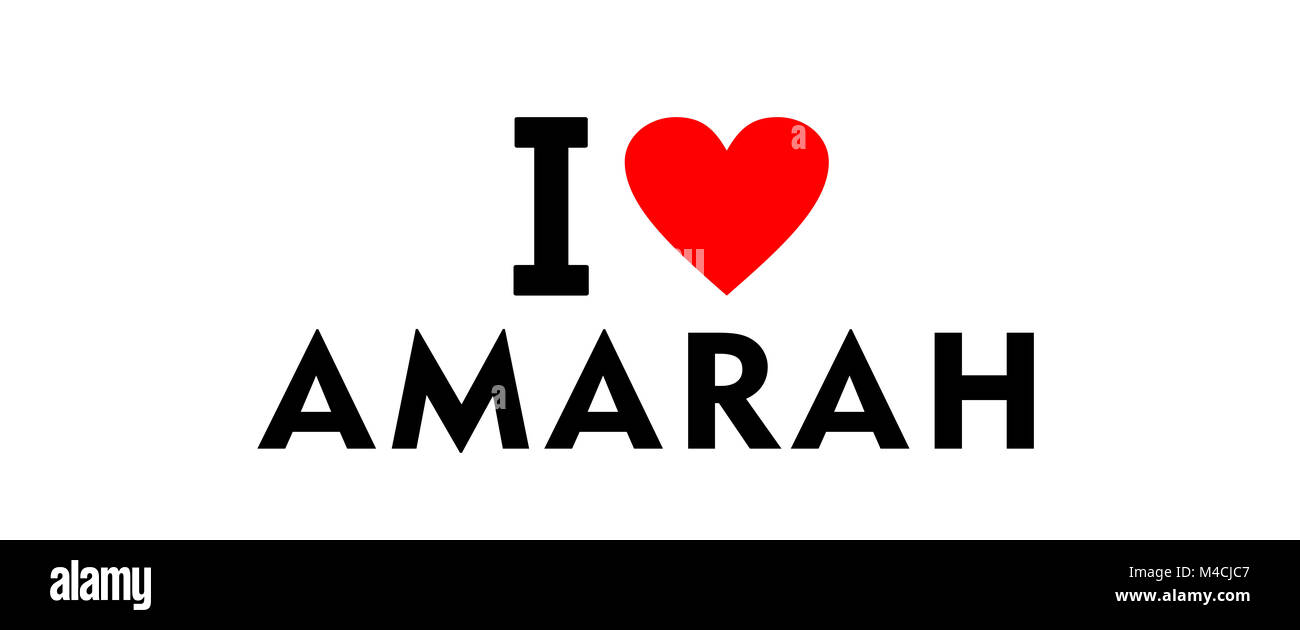 Io amo Amarah city Iraq paese simbolo del cuore Foto Stock