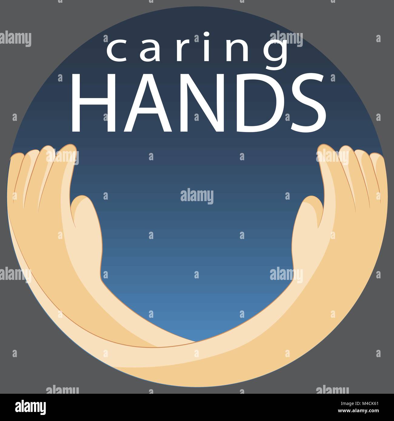 Una immagine di una caring hands simbolo. Illustrazione Vettoriale