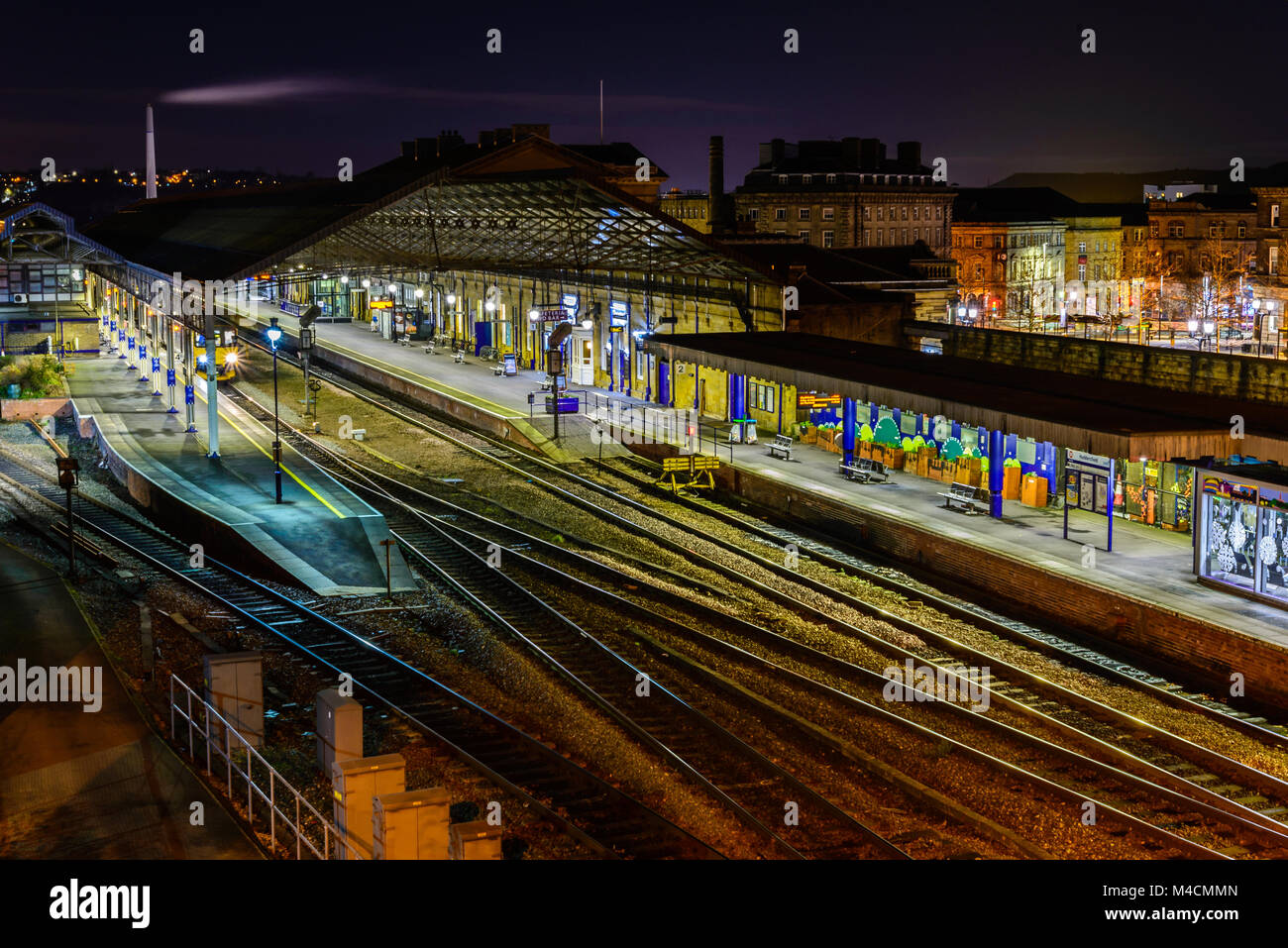 Stazione ferroviaria building interior, Huddersfield, West Yorkshire, Inghilterra, Regno Unito, Foto Stock