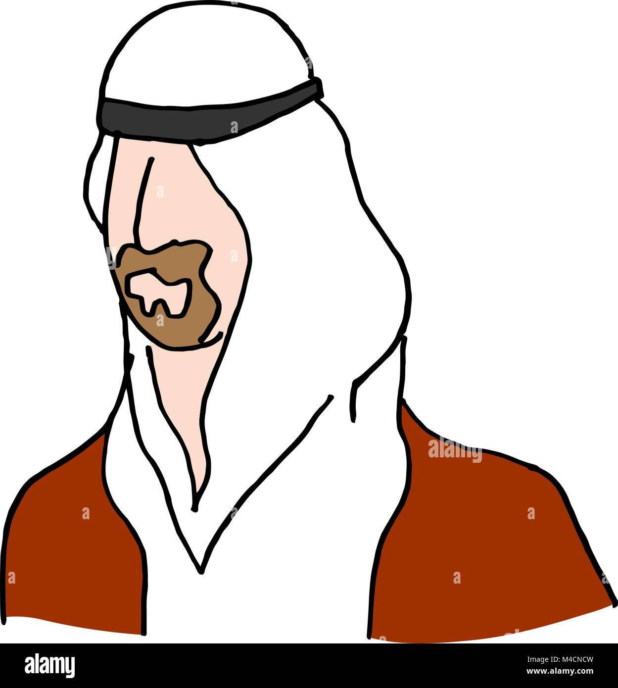 Una immagine di un Medio Oriente l'uomo. Illustrazione Vettoriale