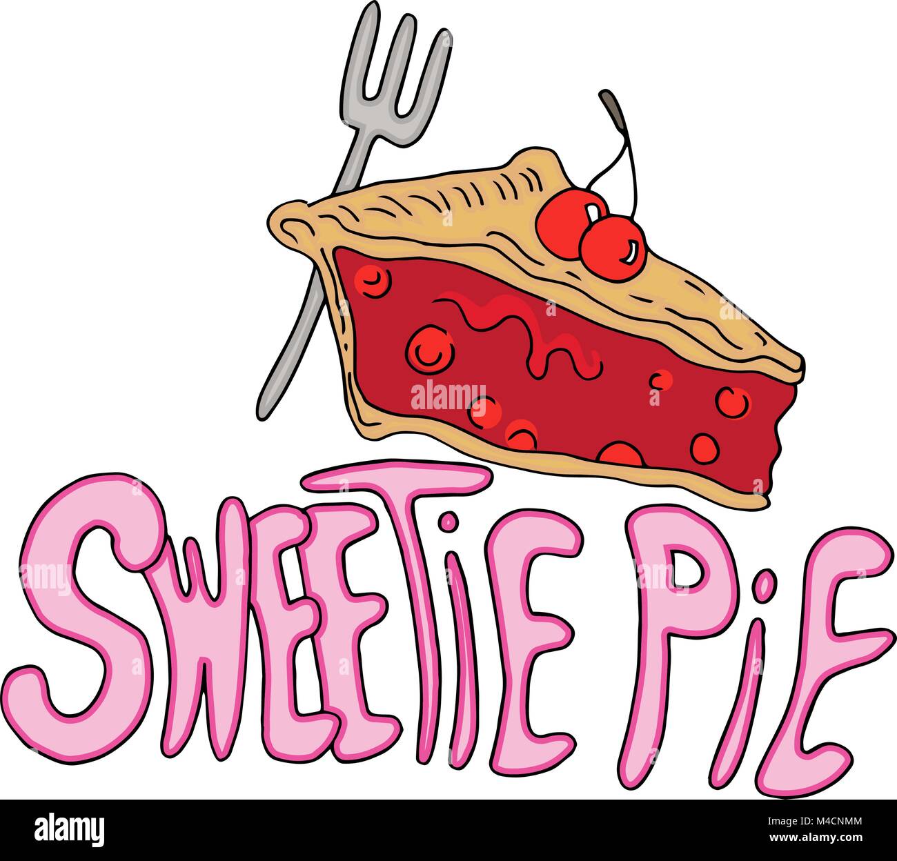 Una immagine di una Sweetie Pie Valentines Day messaggio. Illustrazione Vettoriale