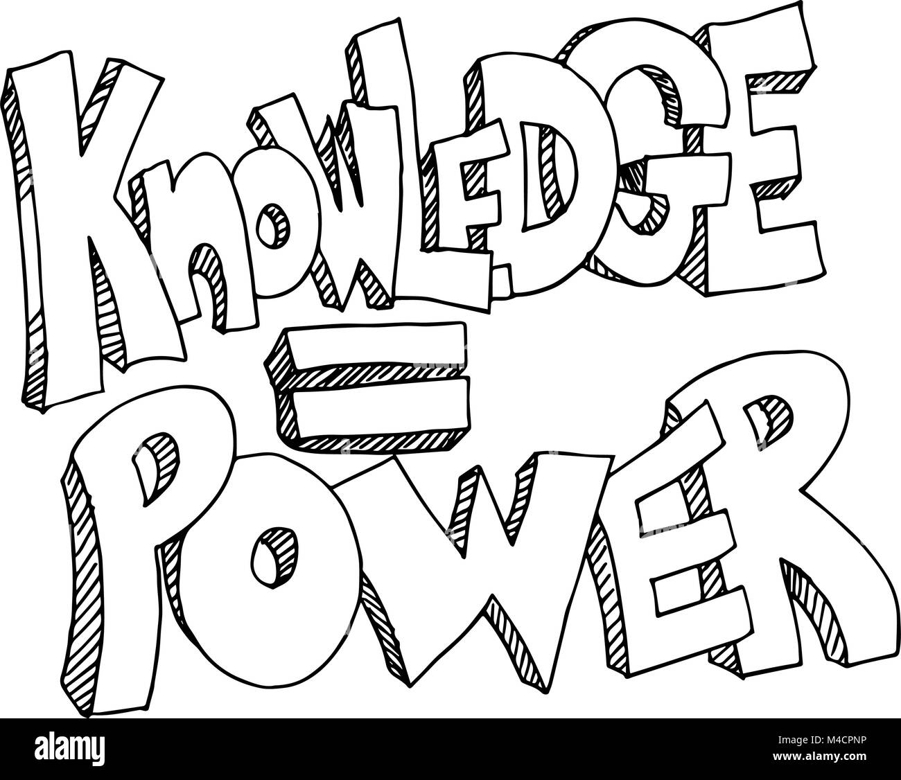 Una immagine di una conoscenza significa potere dello sfondo. Illustrazione Vettoriale