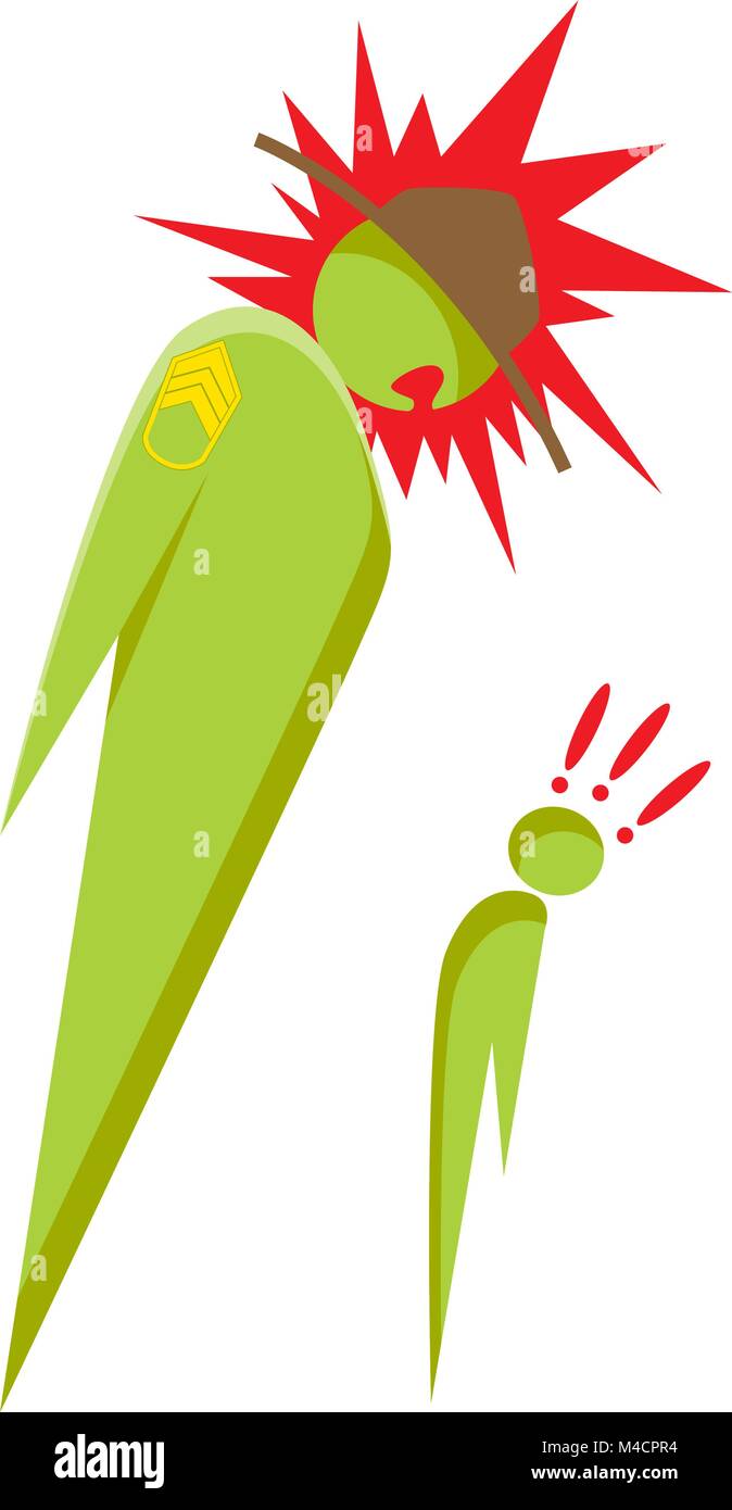 L' immagine di un astratto che urlavano trapanare il sergente. Illustrazione Vettoriale