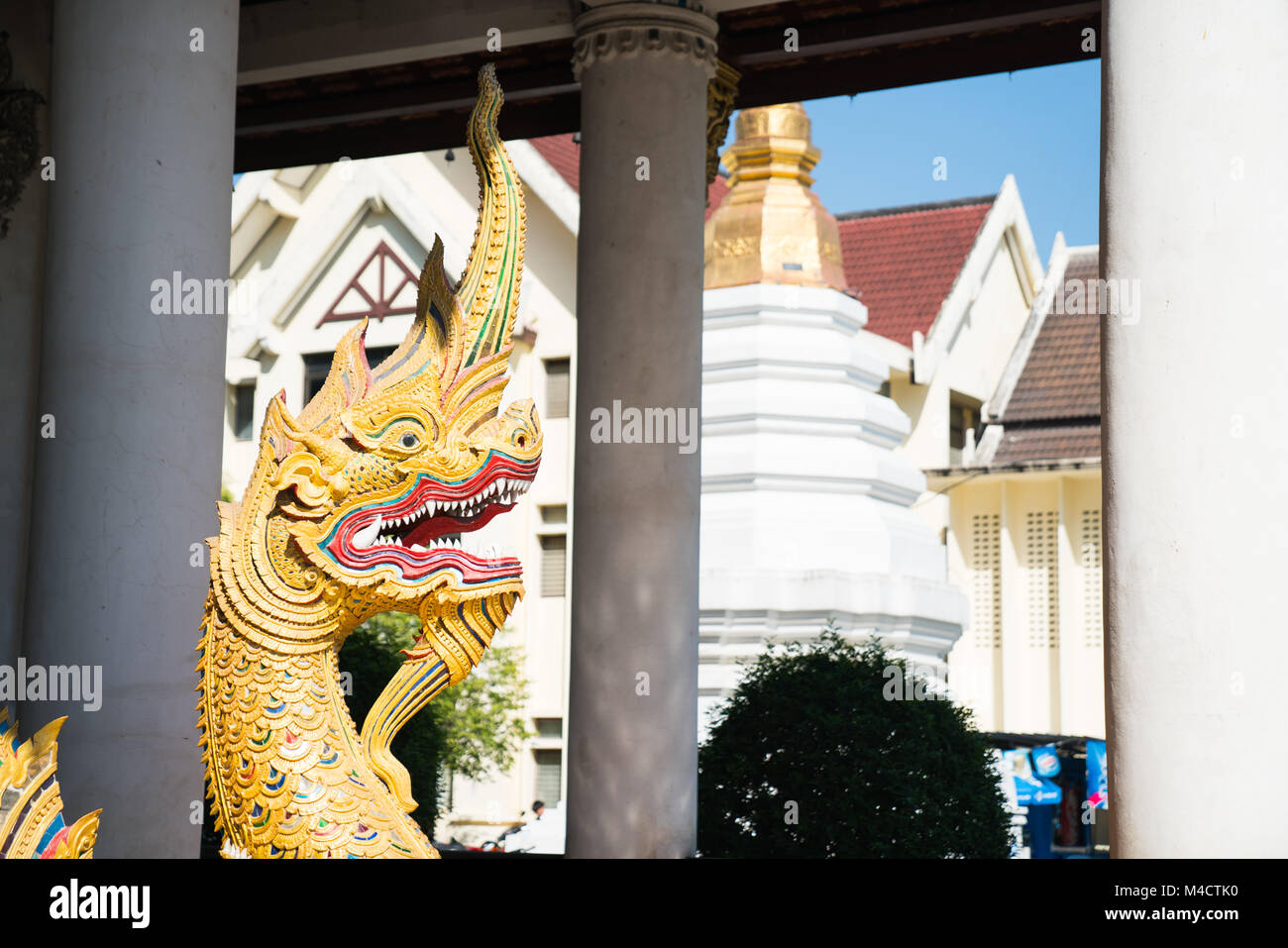 Asiatiche o elaborare buddista dragon simboleggia la buona fortuna, di potere e di ricchezza Foto Stock