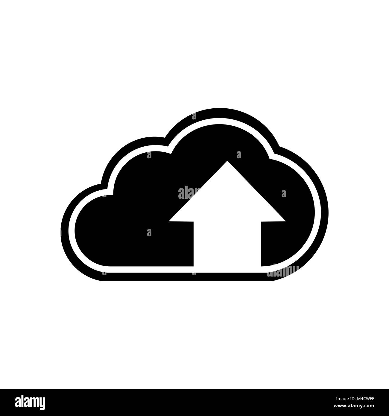 Il Cloud icona di download su sfondo bianco Illustrazione Vettoriale