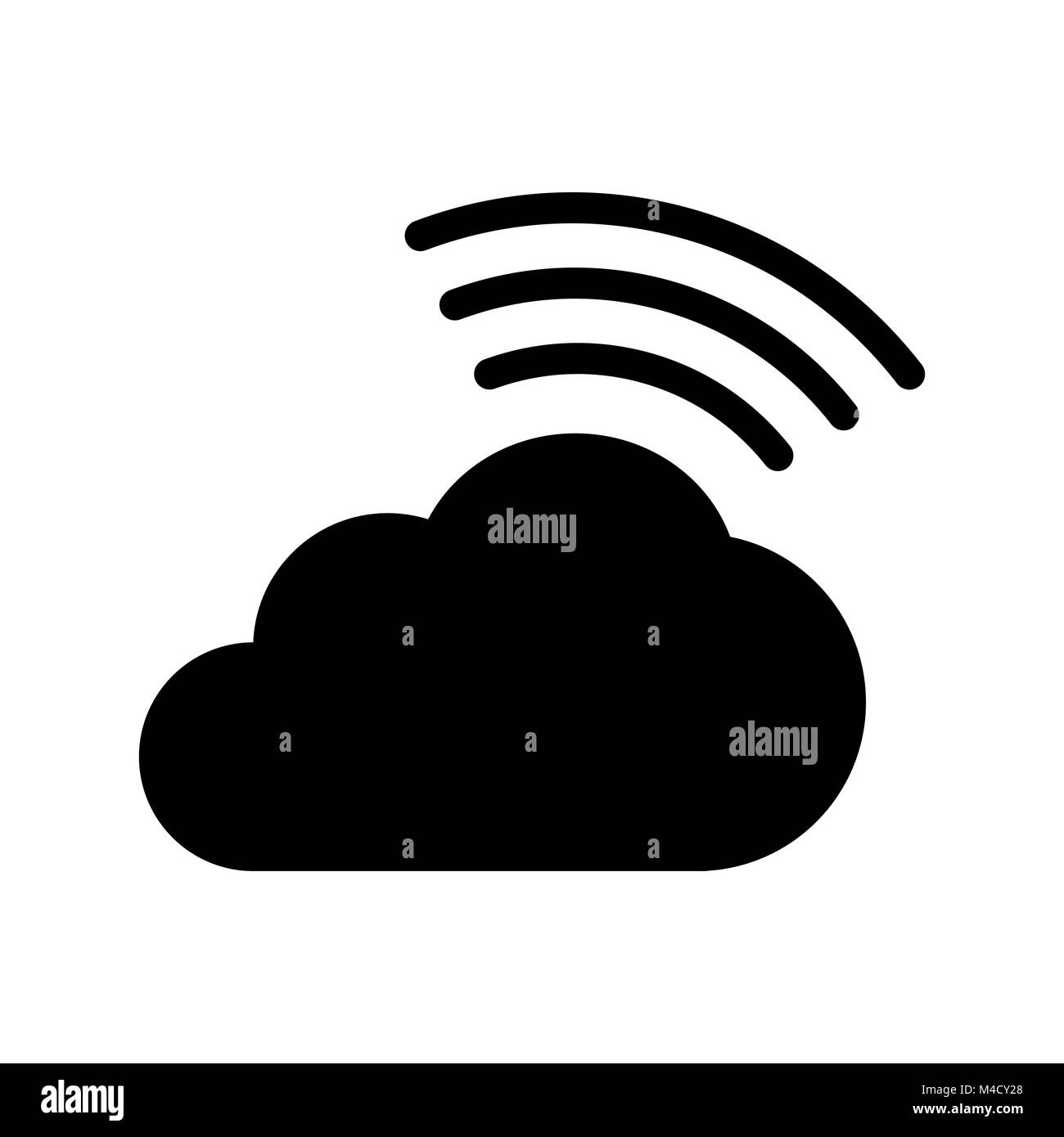Icona a forma di nuvola su bianco. Risparmio di Cloud design. Illustrazione Vettoriale
