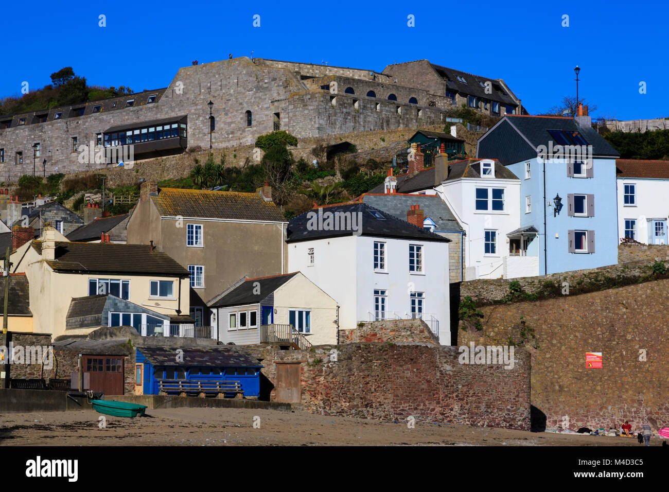 Villaggio Cawsand, Rame Testa, Torpoint, Cornovaglia. Foto Stock