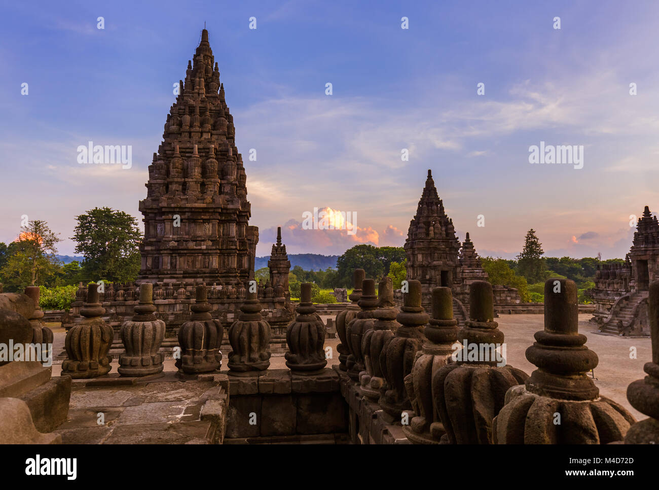 Tempio di Prambanan vicino a Yogyakarta sull isola di Giava - Indonesia Foto Stock