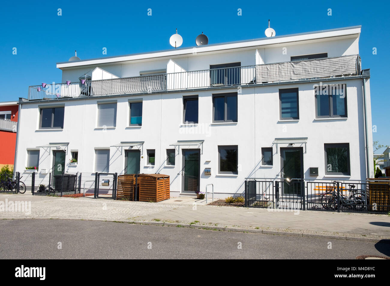 Moderno twin-house visto a Berlino, Germania Foto Stock