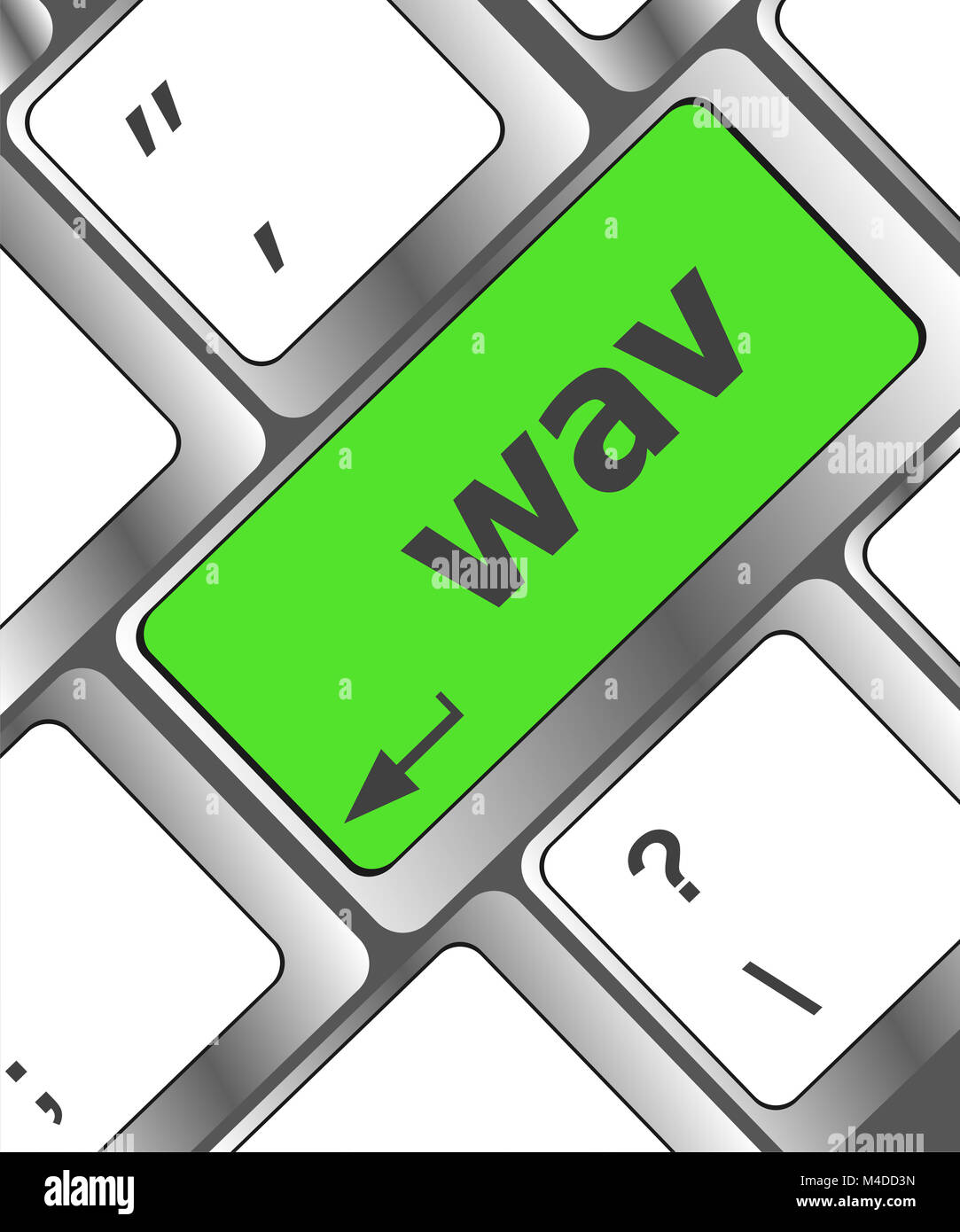 Wav parola sui tasti della tastiera pulsante. laptop l'icona di invio Foto Stock