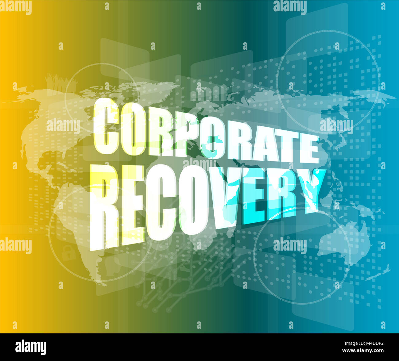 Corporate identity parola sul business schermo digitale Foto Stock