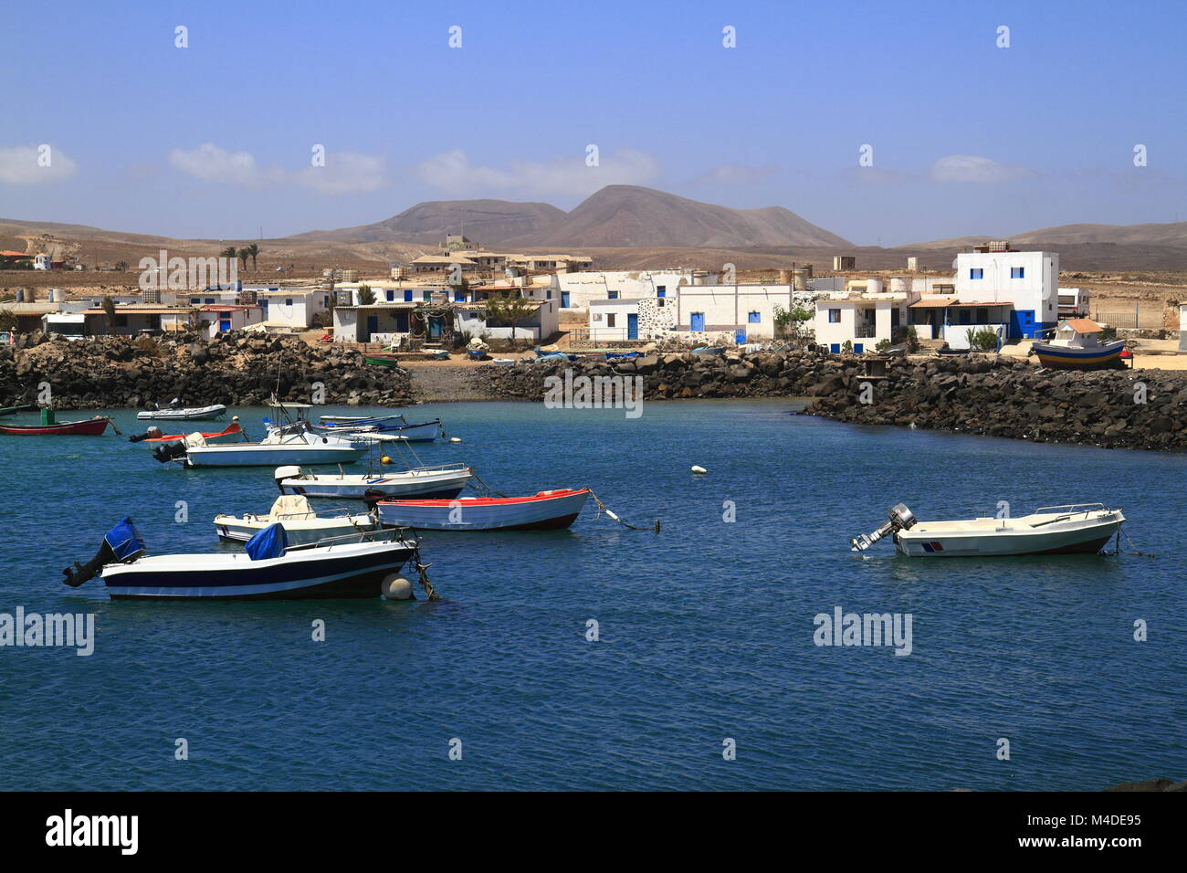 Pescherecci nel porto di Fuerteventura Foto Stock