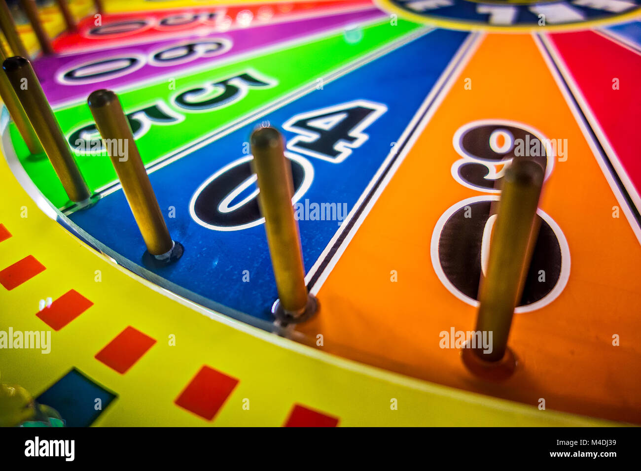 Video arcade e giochi di luci e di ruote di filatura Foto Stock