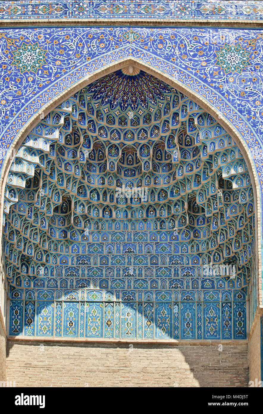 Parete Decoratid nicchia in Gur-e-Amir mausoleo, Samarcanda Foto Stock
