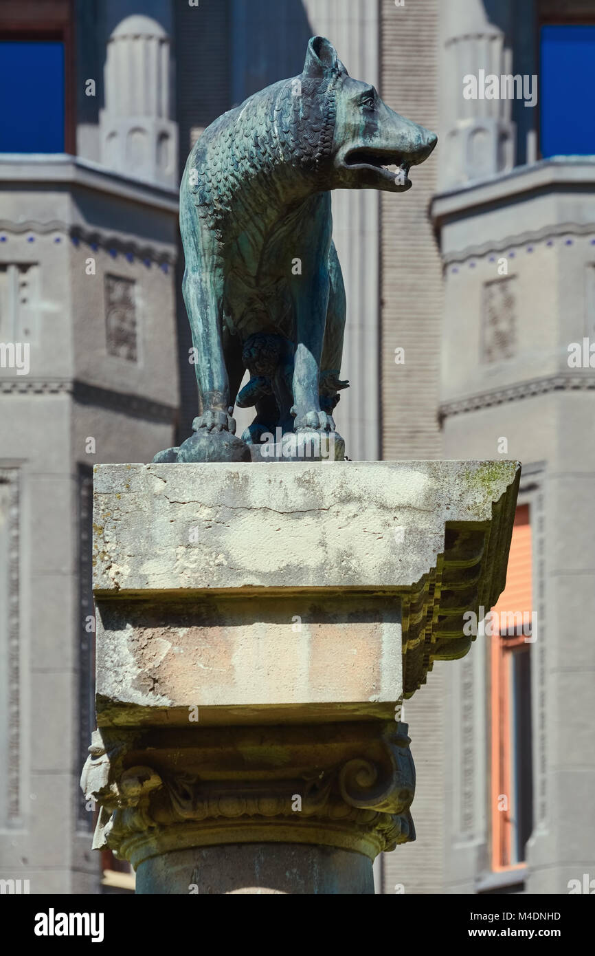 La scultura di lupo capitolino Foto Stock