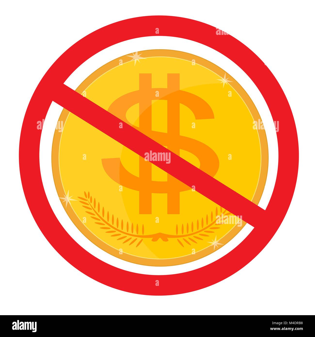 Vietato firmare con icona del dollaro. Illustrazione Vettoriale