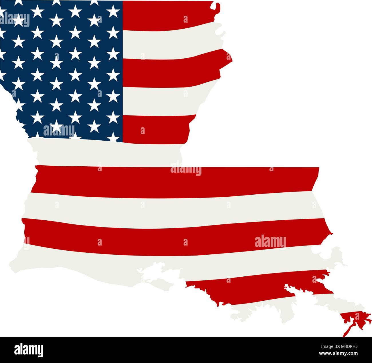 Louisiana mappa patriottica. Vector Graphic Design Illustrazione Illustrazione Vettoriale