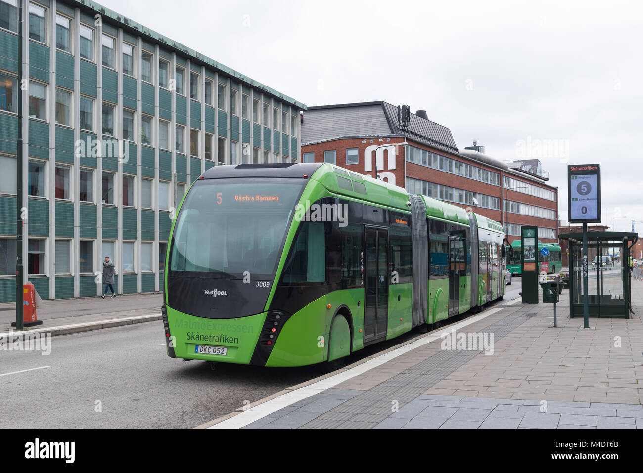 Autobus verde Foto Stock