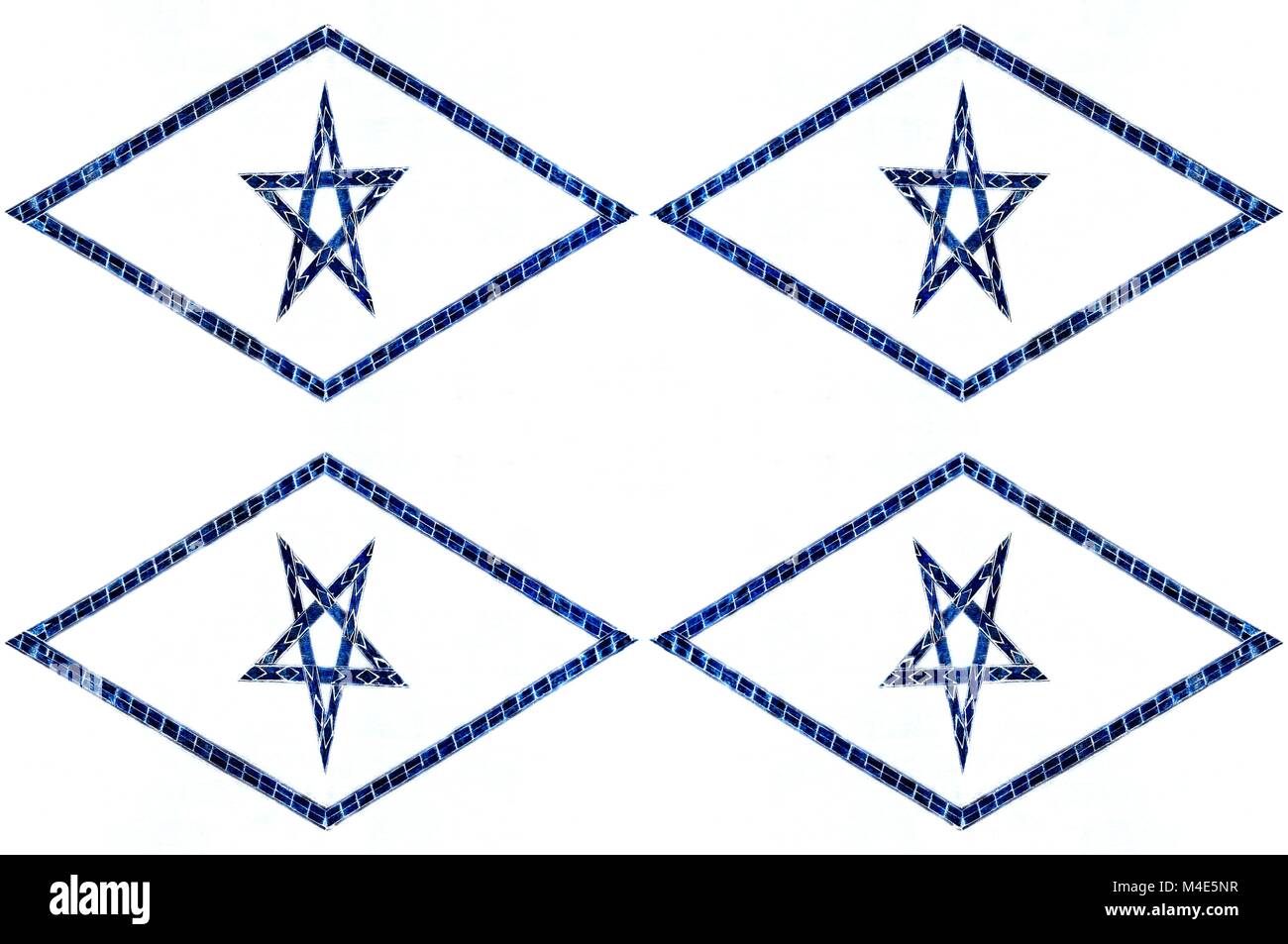 Simbolo del pentagramma blu Foto Stock