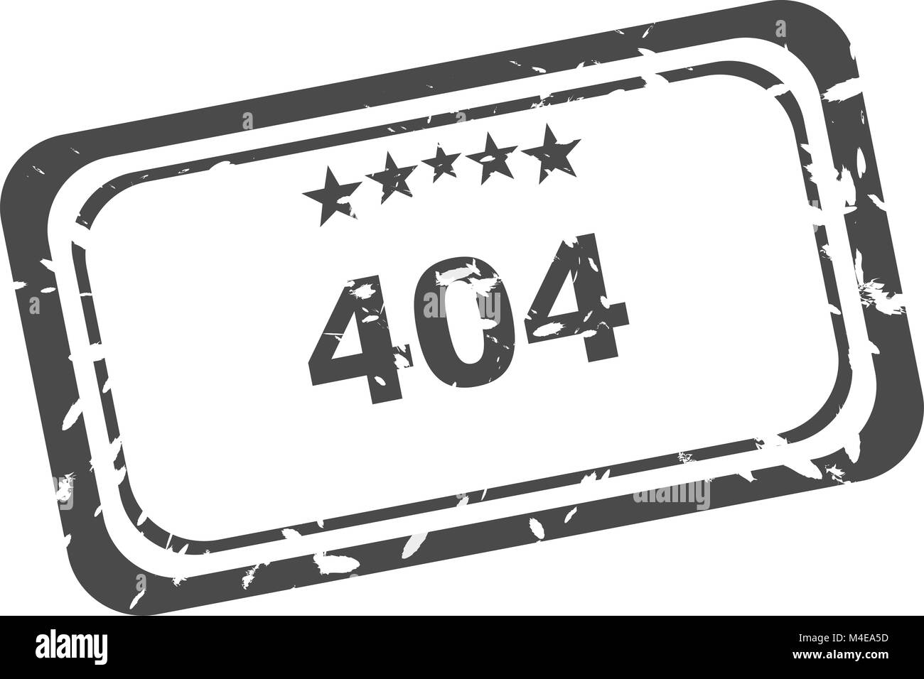 Errore 404 timbro di gomma su uno sfondo bianco Foto Stock