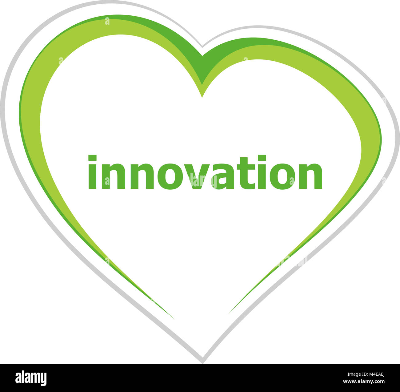 Il concetto di business, innovazione parola sull'amore cuore Foto Stock