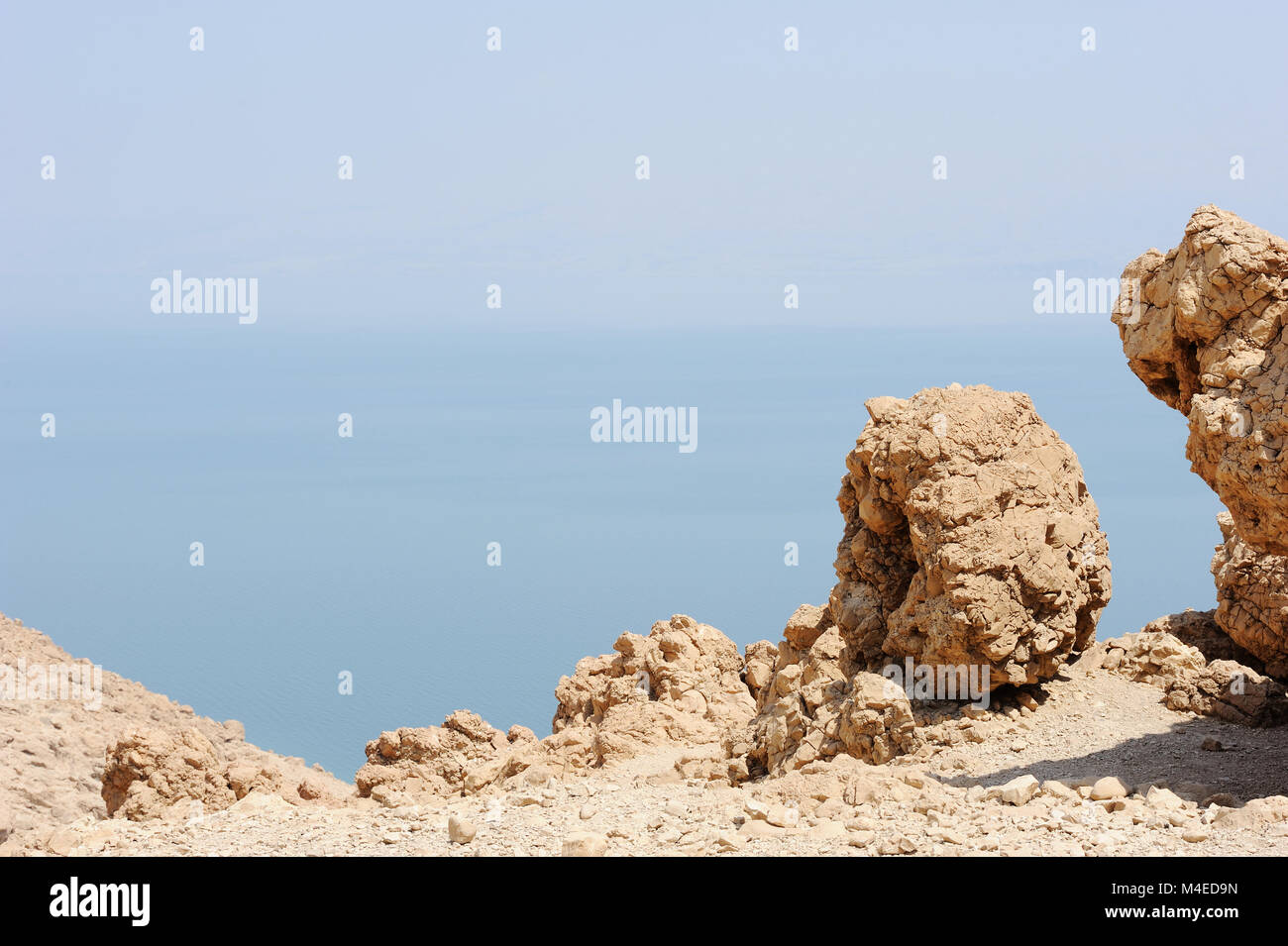 La costa del Mar Morto Foto Stock