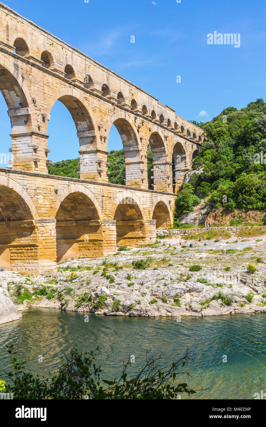 Pont du Gard è il più alto acquedotto romano Foto Stock