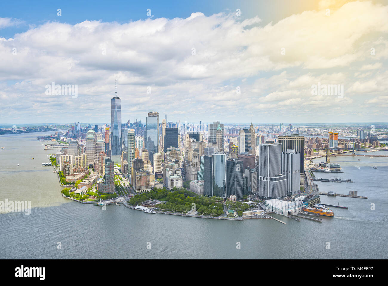 Manhattan vista aerea Foto Stock