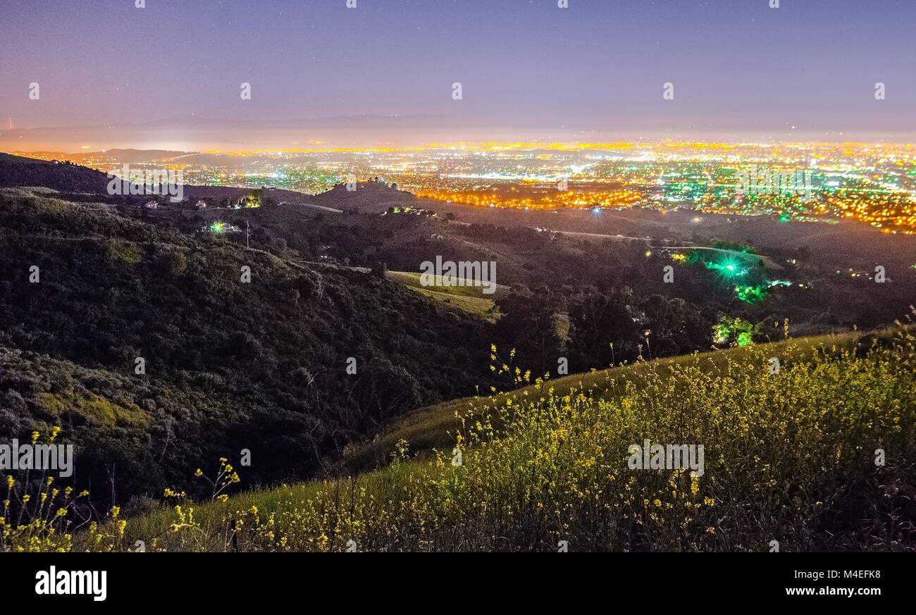 Vista sulla montagna di san jose california Foto Stock