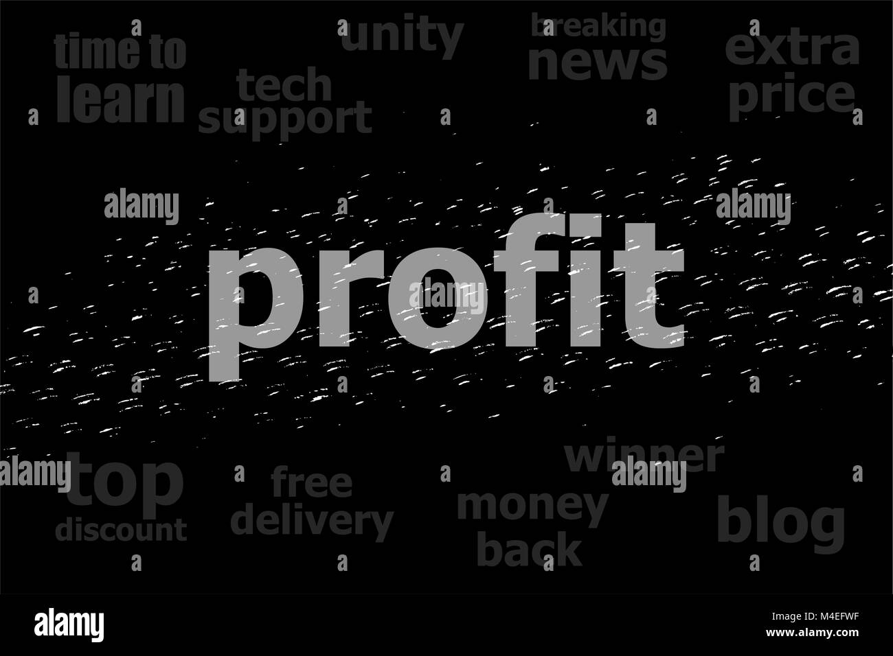 Testo profitto. Il concetto di business . In bianco e nero di sfondo astratto Foto Stock