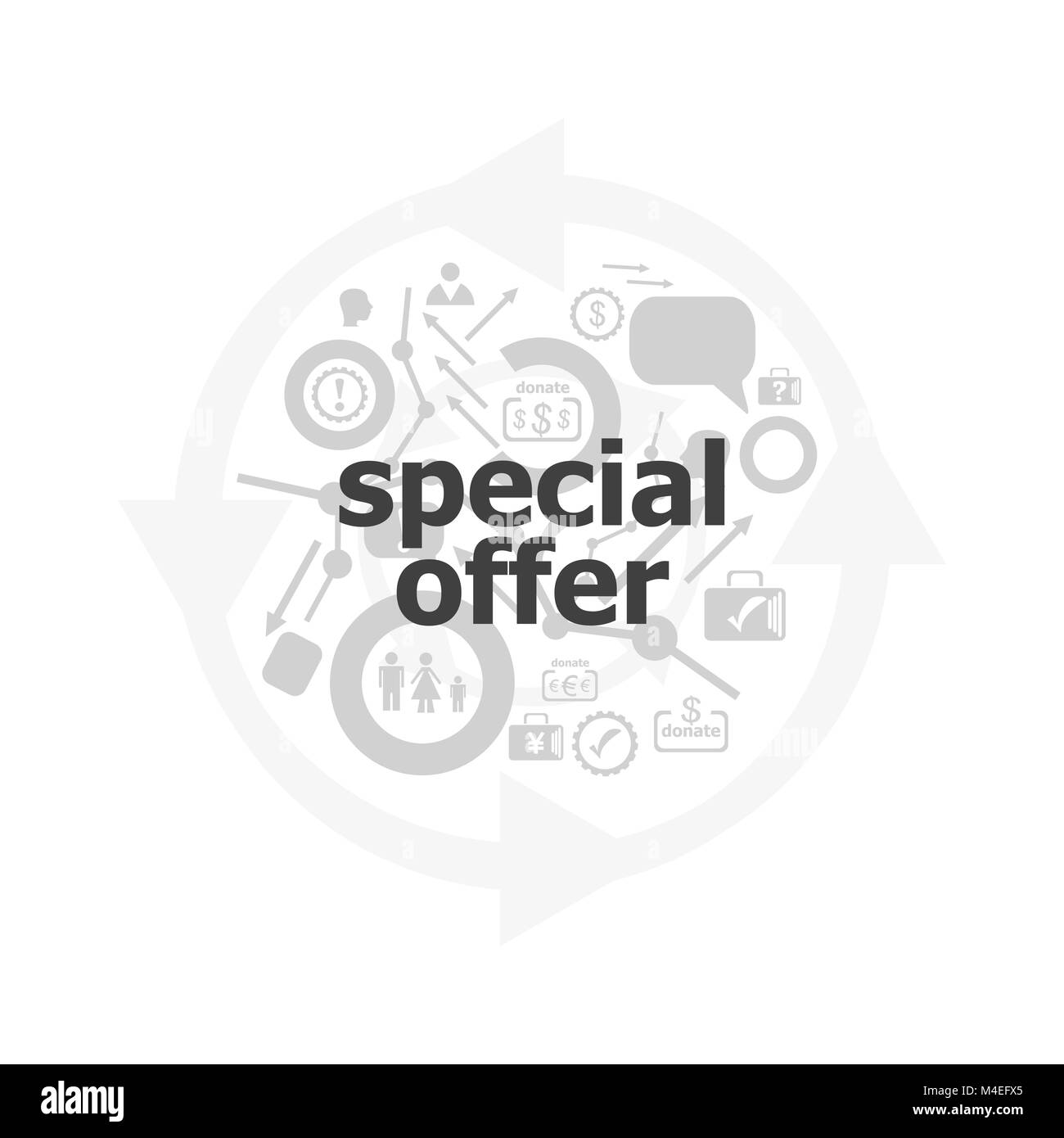 Testo Offerte speciali su sfondo digitale. Il concetto di business Foto Stock