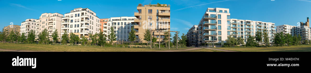 Panorama di un alloggiamento di zona di sviluppo a Berlino, Germania Foto Stock