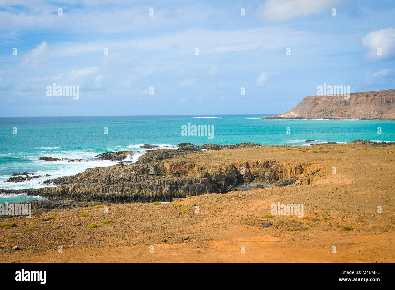 Landsacape marino con rocce vulcaniche in Capo Verde Foto Stock