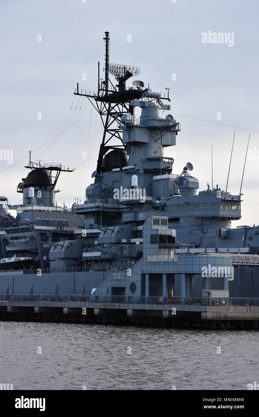 USS New Jersey (BB-62) in Camden, nel New Jersey Foto Stock