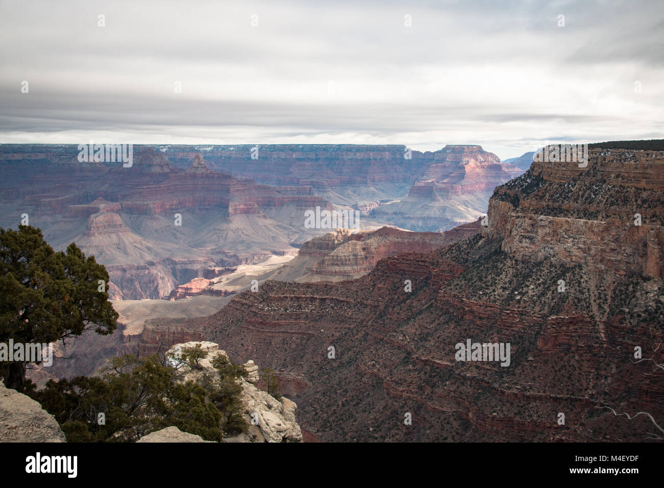 Vista sul grand canyon dal bordo sud parte Foto Stock